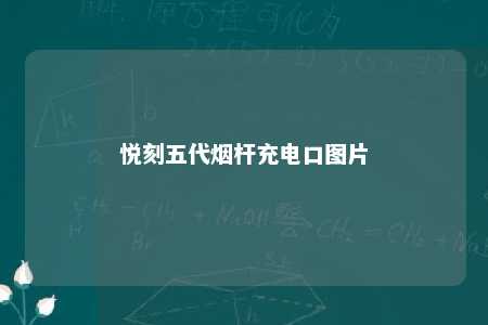 悦刻五代烟杆充电口图片