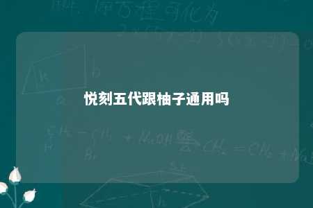 悦刻五代跟柚子通用吗