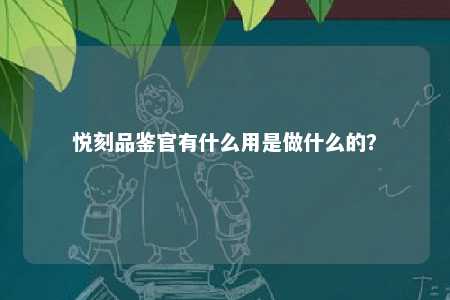 悦刻品鉴官有什么用是做什么的？